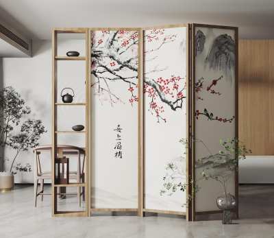 新中式屏风3D模型下载